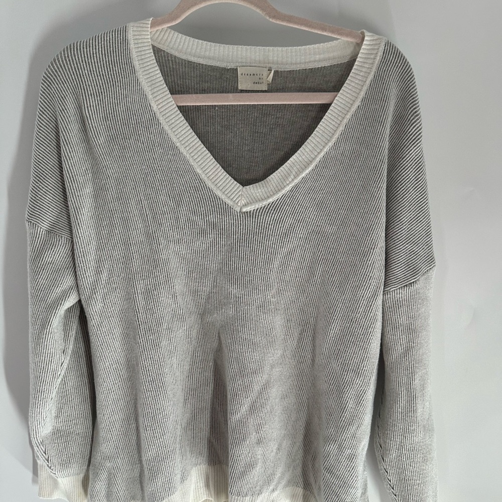 Dreamers Gray Ribbed Sweater